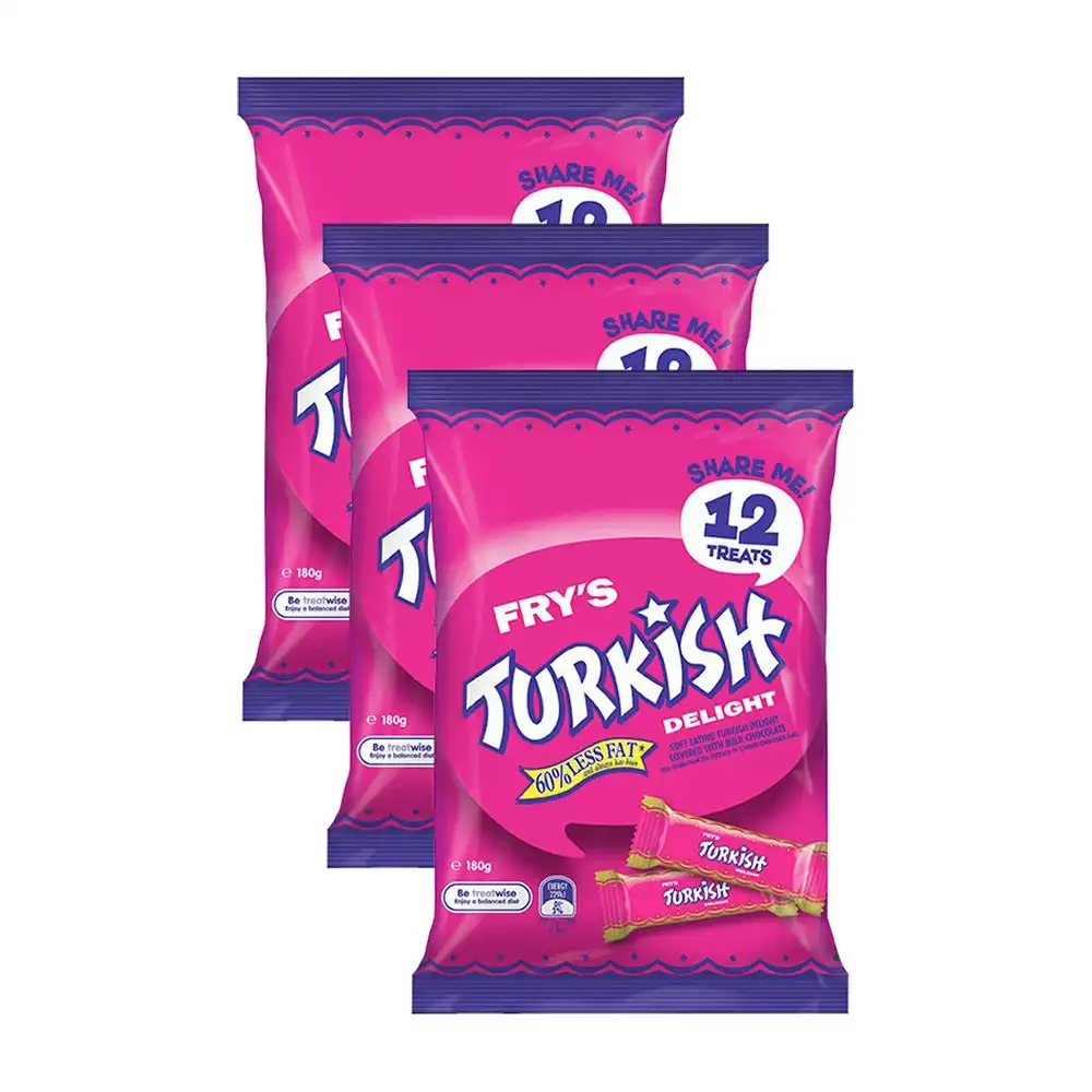 36pc Fry's 180g Turkish Delight Jelly Milk Chocolate Sharepack Choc Sweet Treats