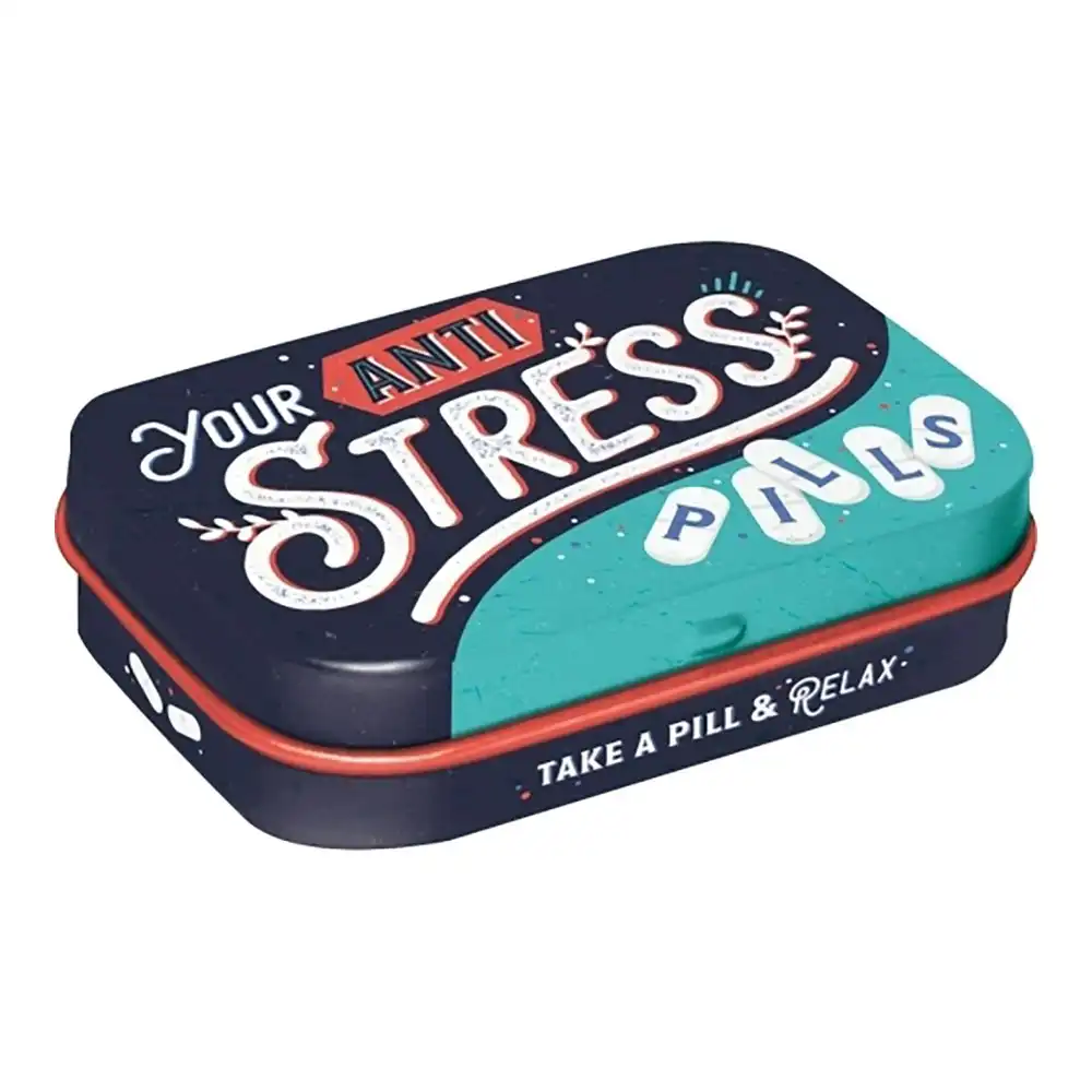 Nostalgic Art 6cm Metal Tin Mint Box Anti Stress Pills Fresh Breath Hard Candy