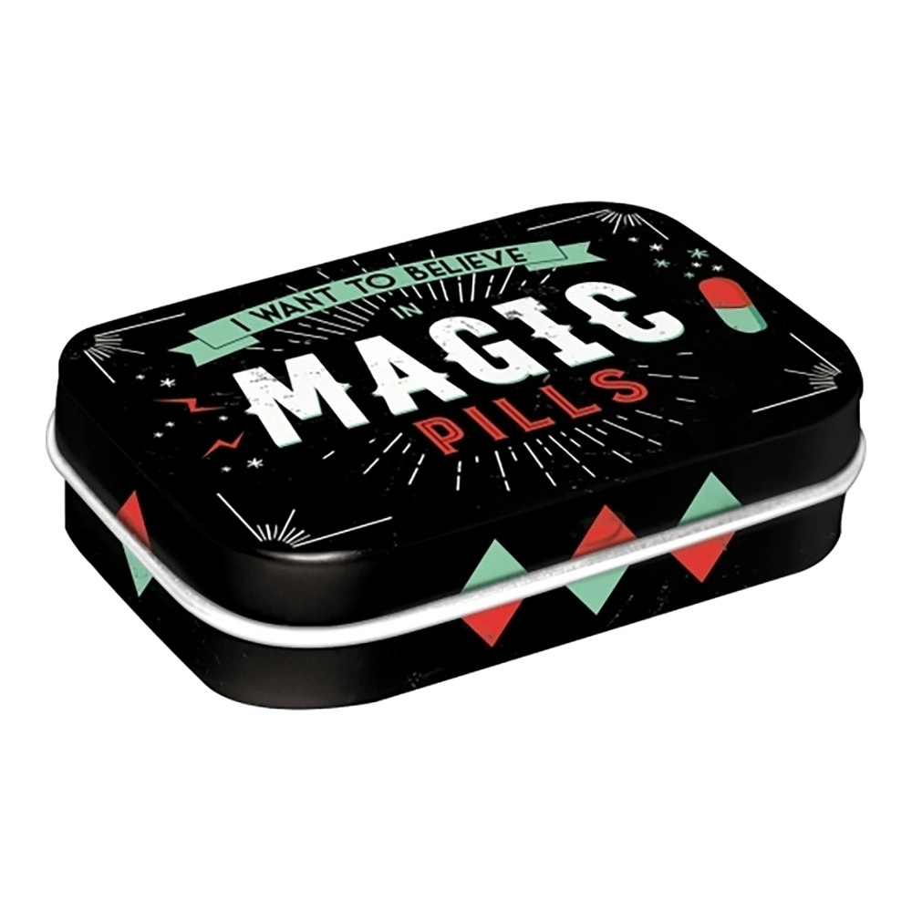 Nostalgic Art 6cm Metal Tin Mint Box Magic Pills Fresh Breath Hard Candy Mints