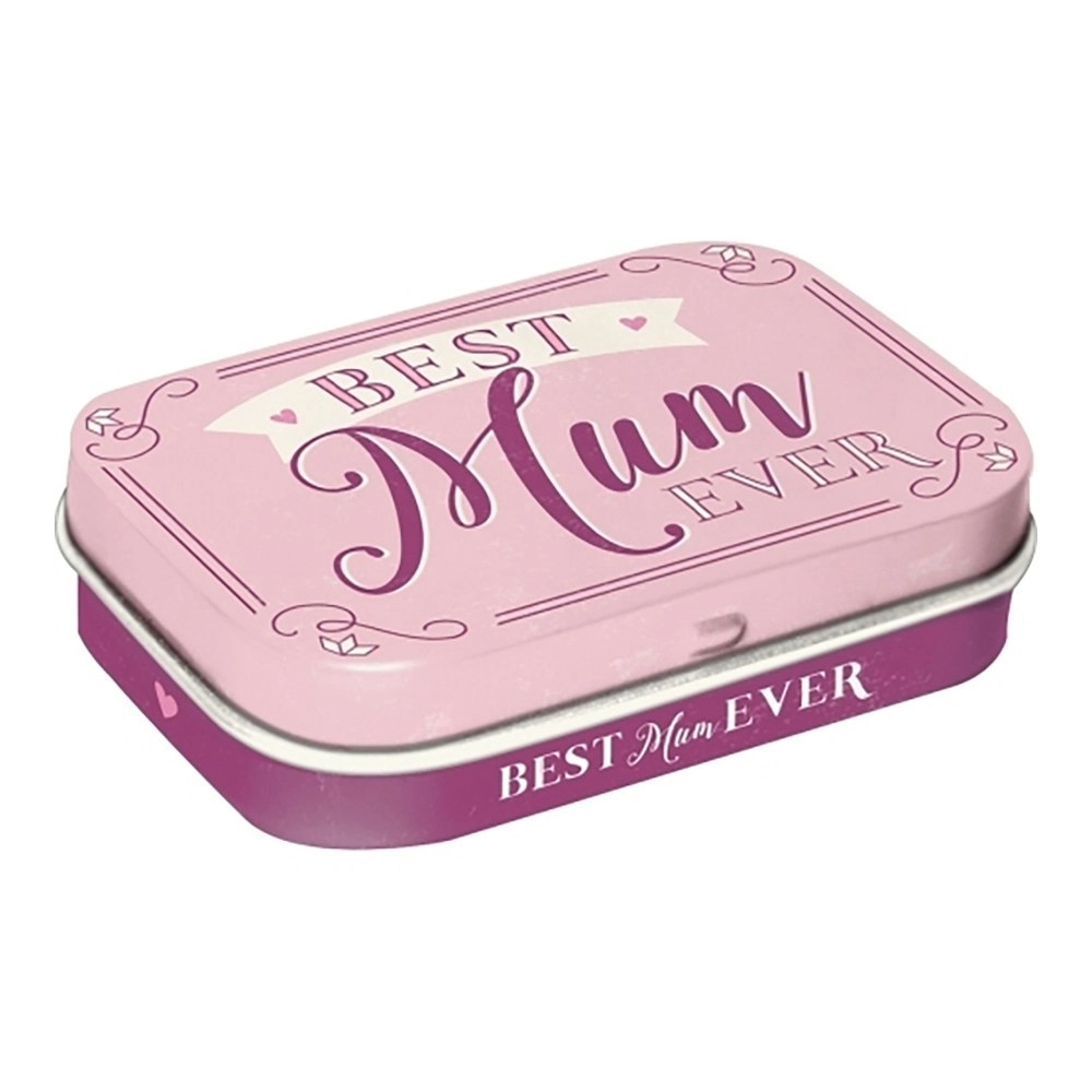 Nostalgic Art 6cm Metal Tin Mint Box Best Mum Ever Fresh Breath Hard Candy Mints