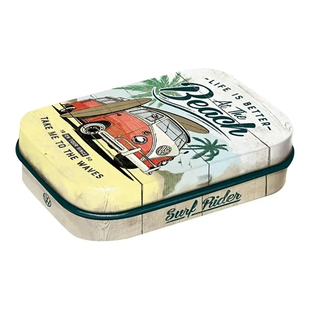 Nostalgic Art 6cm Metal Tin Mint Box VW Bulli Beach Fresh Breath Hard Candy