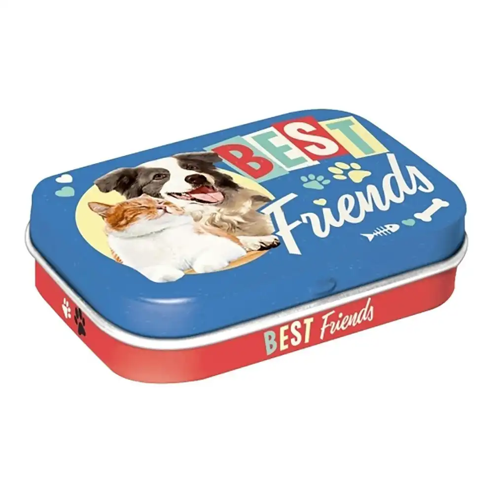 Nostalgic Art 6cm Metal Tin Mint Box Best Friends Cat & Dog Fresh Breath Candy