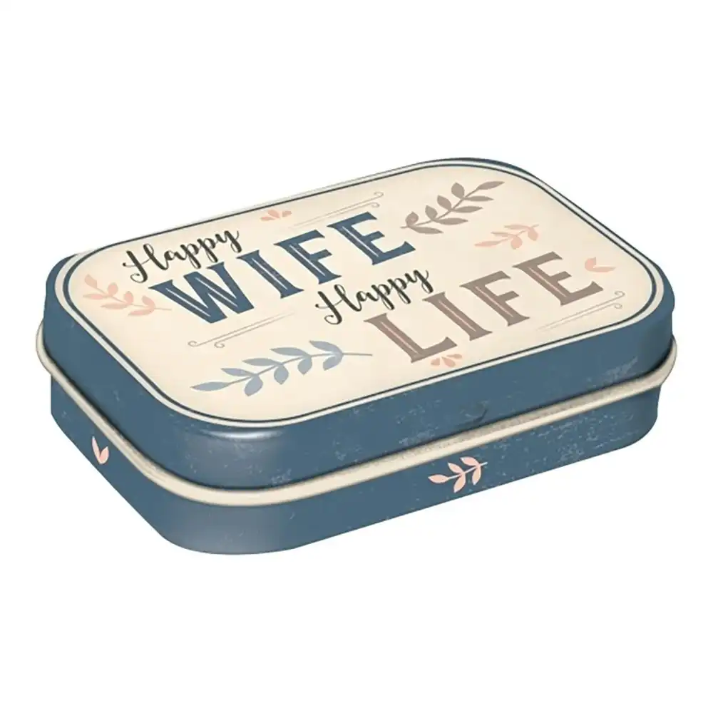 Nostalgic Art 6cm Mint Tin Box Happy Wife Happy Life Fresh Breath Hard Candy