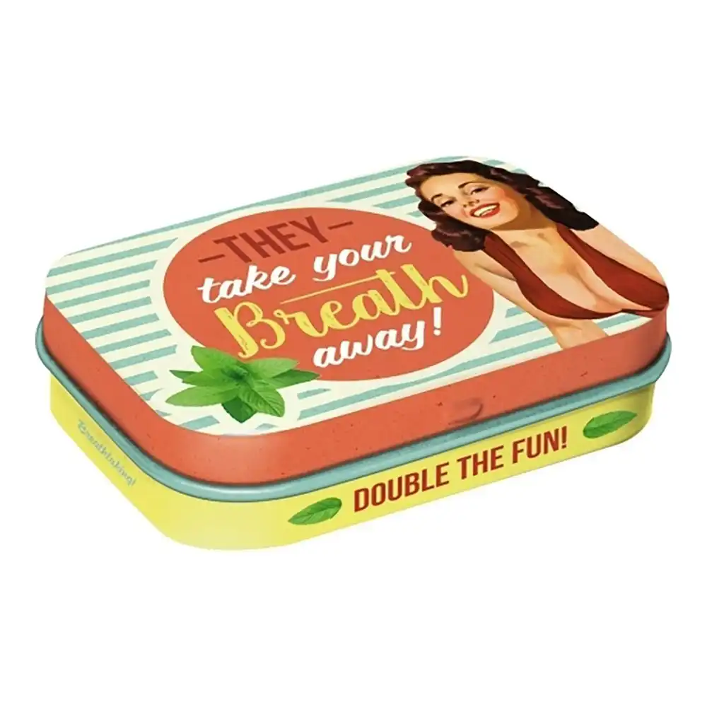 Nostalgic Art 6cm Metal Tin Mint Box Take My Breath Away Fresh Breath Hard Candy