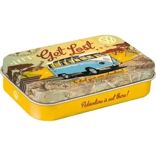 Nostalgic Art 10cm Metal Tin Mint Box XL VW Bulli Let's Get Lost Hard Candy