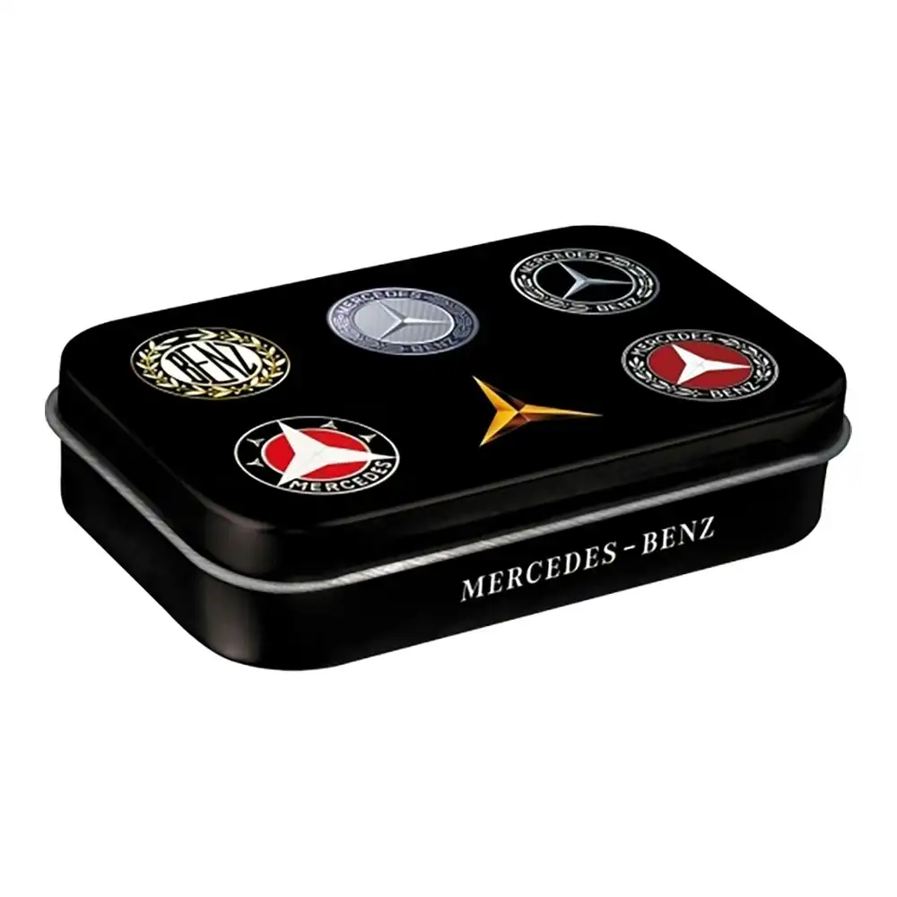 Nostalgic Art 10cm Metal Tin Mint Box XL Mercedes Benz Logo Evolution Hard Candy
