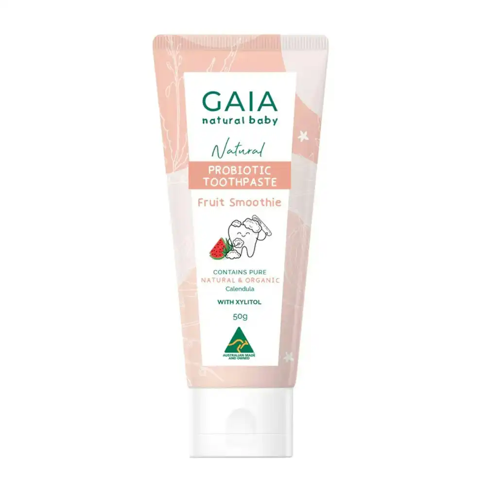 Gaia Natural Baby Fruit Smoothie Probiotic Fluoride Free Oral Toothpaste 50g 6m+