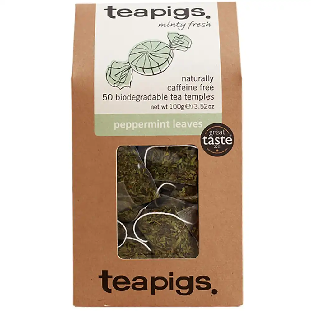 50pc Teapigs Peppermint Herbal Refreshing Blend Hot Drink Temples/Tea Bags