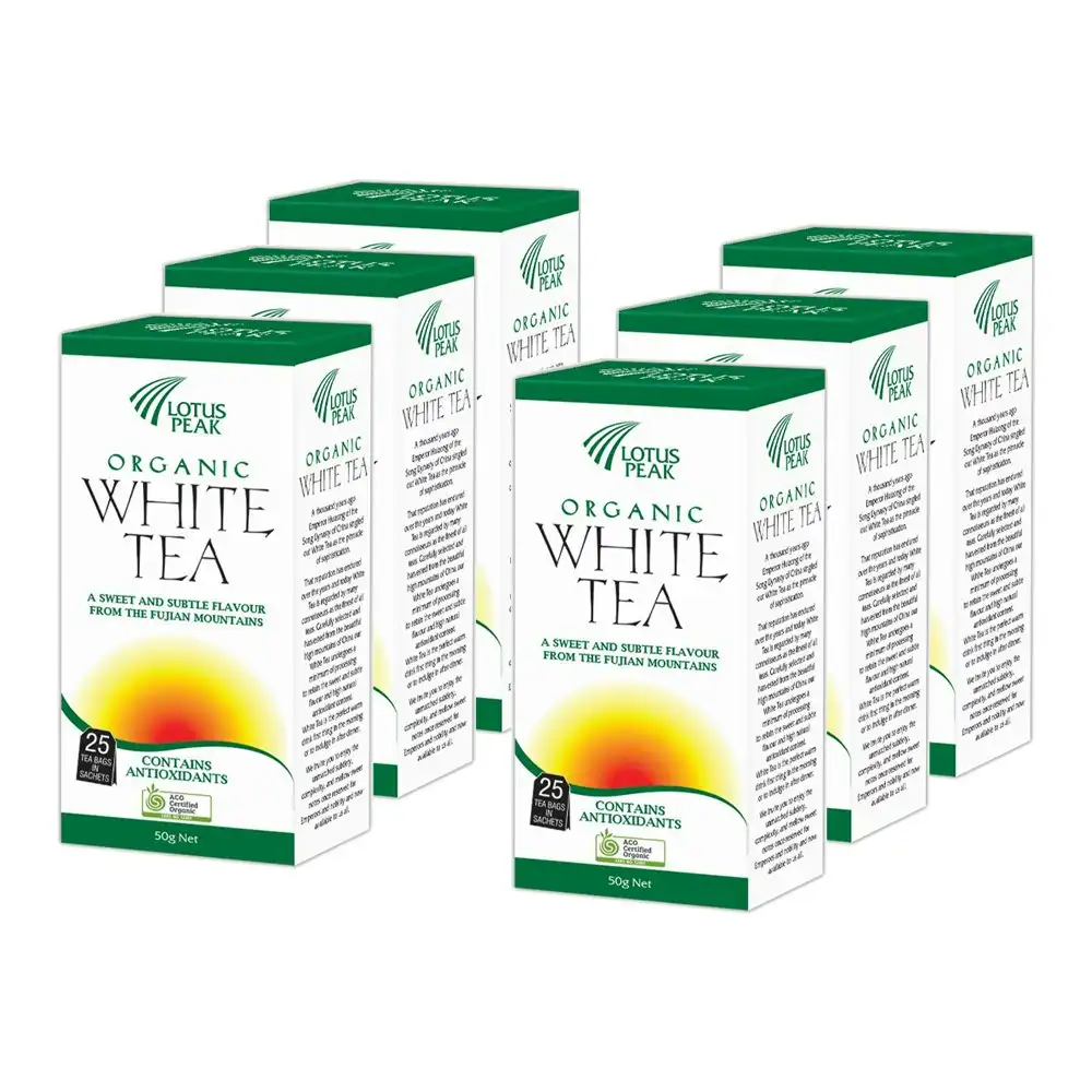 150pc Lotus Peak Premium White Tea Bags Organic Sweet And Subtle Flavour 50g