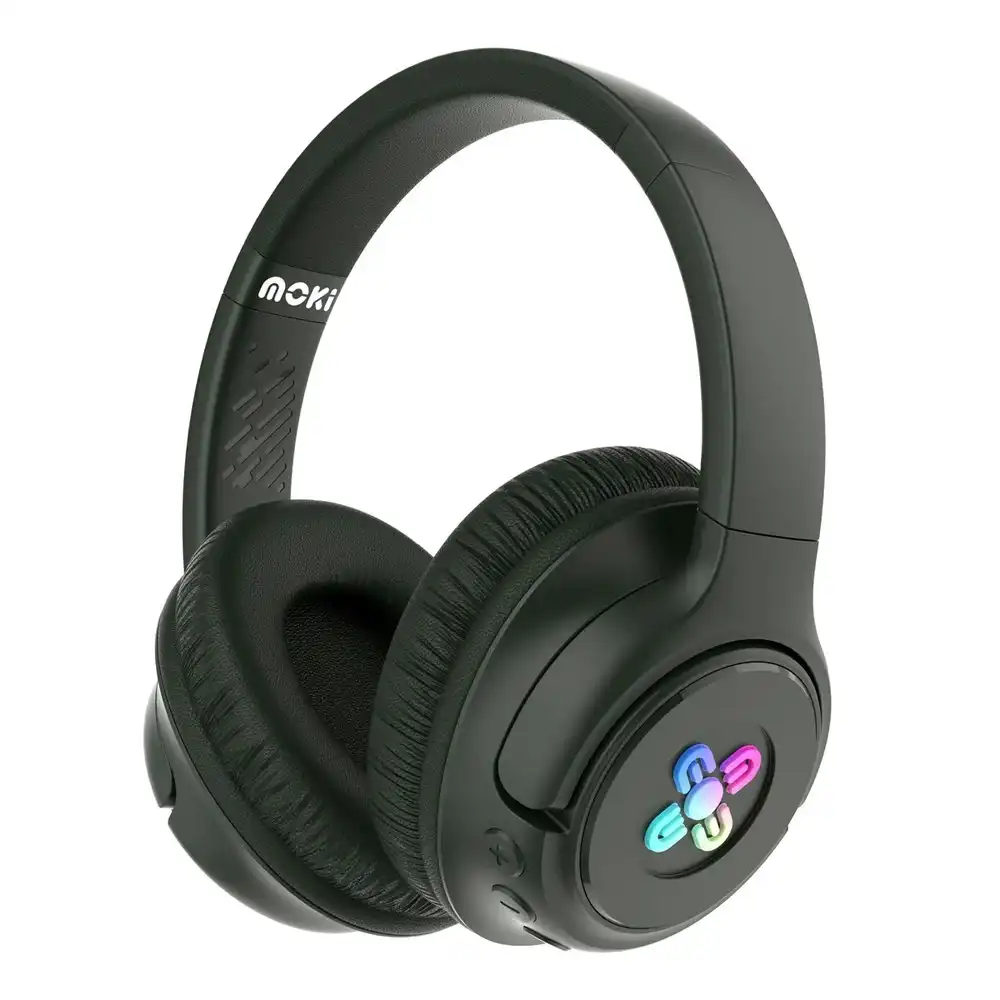 Moki Mixi Kids Volume Limited Wired/Wireless Headphones LED Edition Black