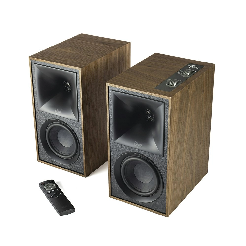 2x Klipsch The Fives Powered Monitor/Bookshelf Speaker Wireless/Bluetooth Walnut