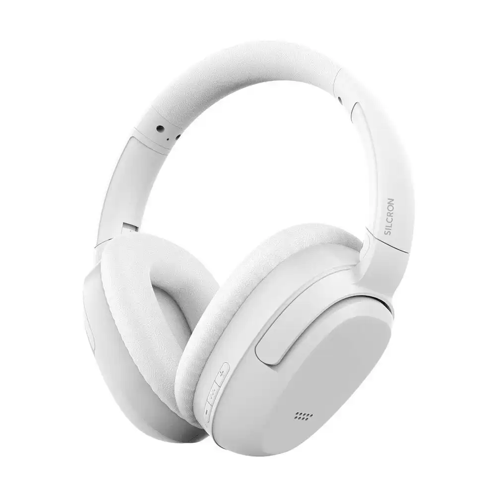 Silcron Active Noise Cancelling Bluetooth Headphones With 40H Playtime White