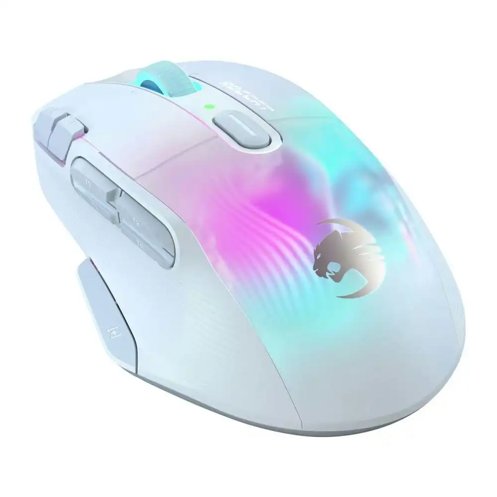 Roccat Kone Shape XP Air Gaming Mouse 2.4GHz Bluetooth w/ Charge Dock White