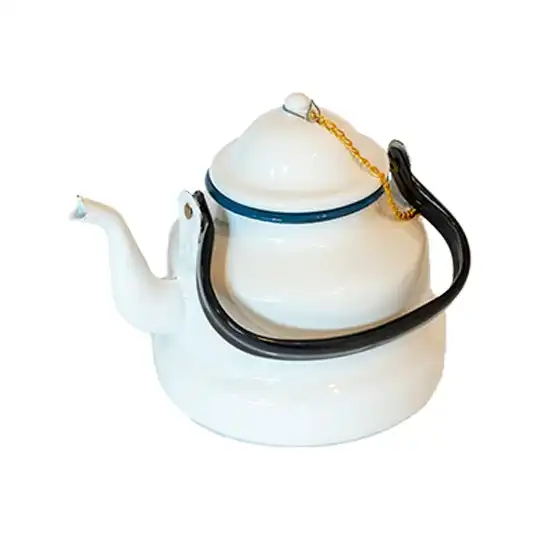 Urban Style Enamelware 2L Induction Oven Multipurpose Tea Kettle w/ Handle White