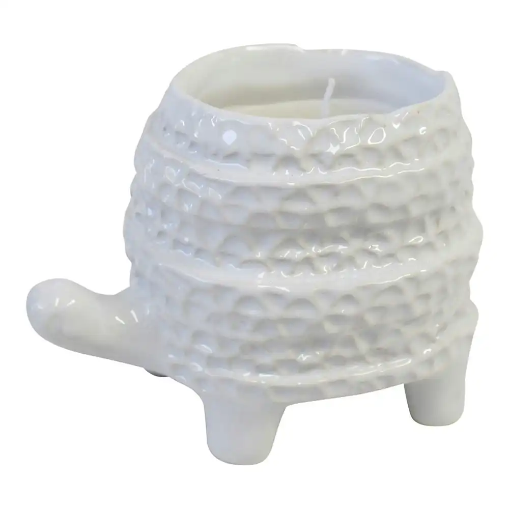 Ceramic 12cm Scented Tealight Candle Turtle Barnacle Home Fragrance Decor White