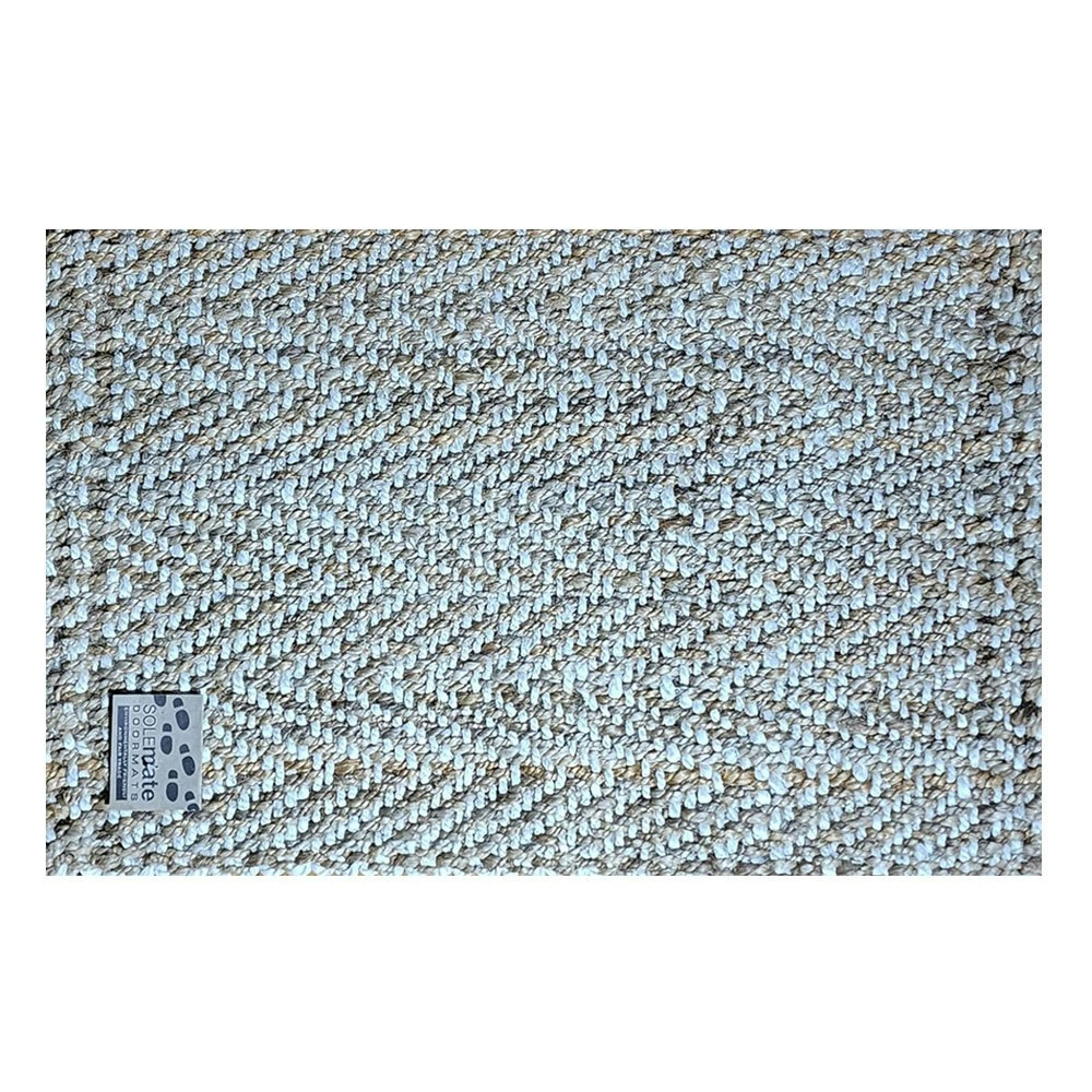 Solemate Jute 2 Tone Zig Zag 45x75cm Stylish Outdoor Entrance Doormat