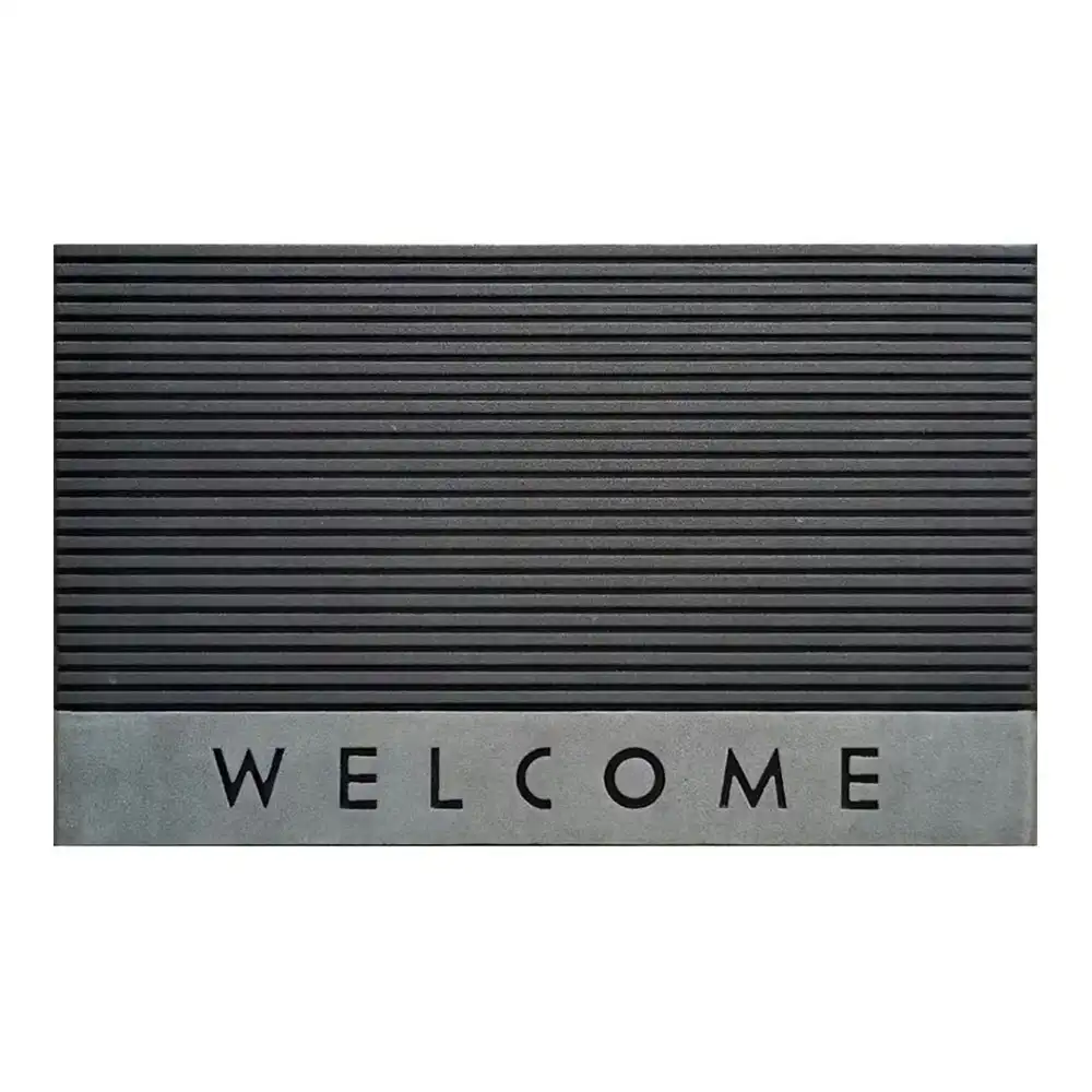 Solemate Rubber Welcome Stripe 45x75cm Functional Outdoor Front Doormat