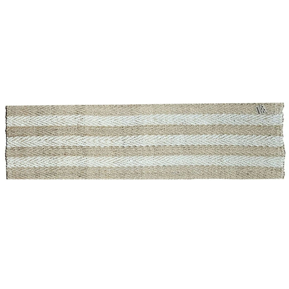 Solemate Jute 2 Tone Stripes 80x300cm Stylish Outdoor Entrance Doormat Set