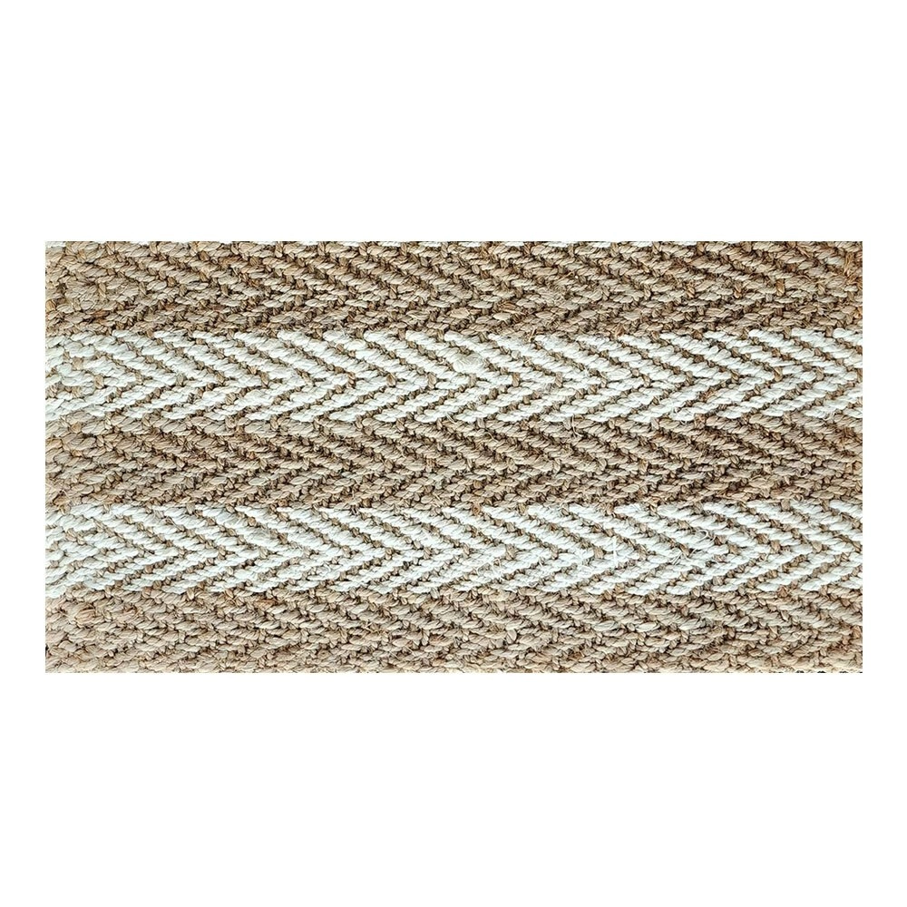 Solemate Jute 2 Tone Stripes 45x75cm Stylish Outdoor Entrance Doormat