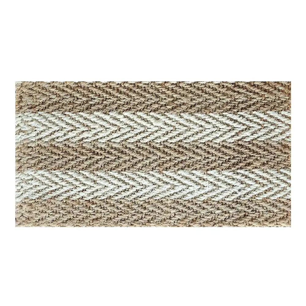 Solemate Jute 2 Tone Stripes 45x75cm Stylish Outdoor Entrance Doormat