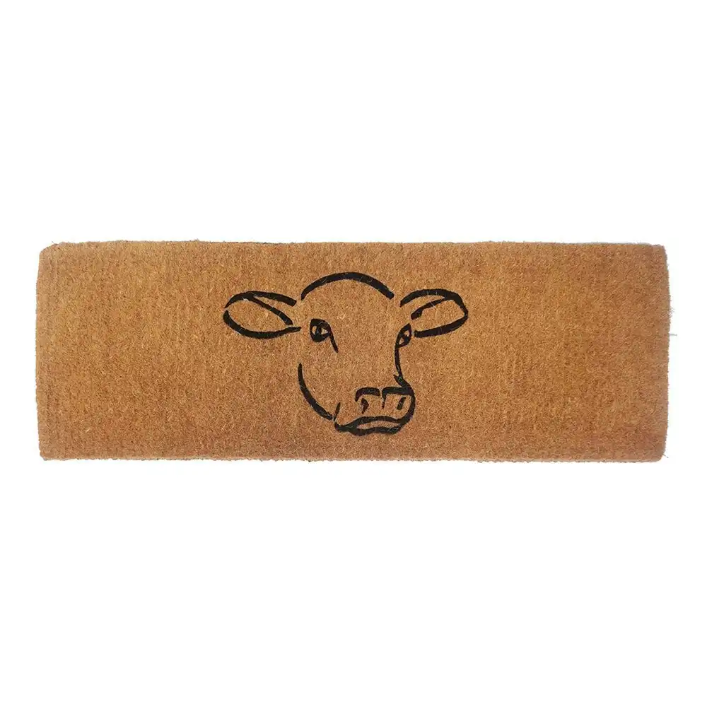 Solemate Premium Cow Face Mat 39x119cm Biodegradable Coconut Natural & Black