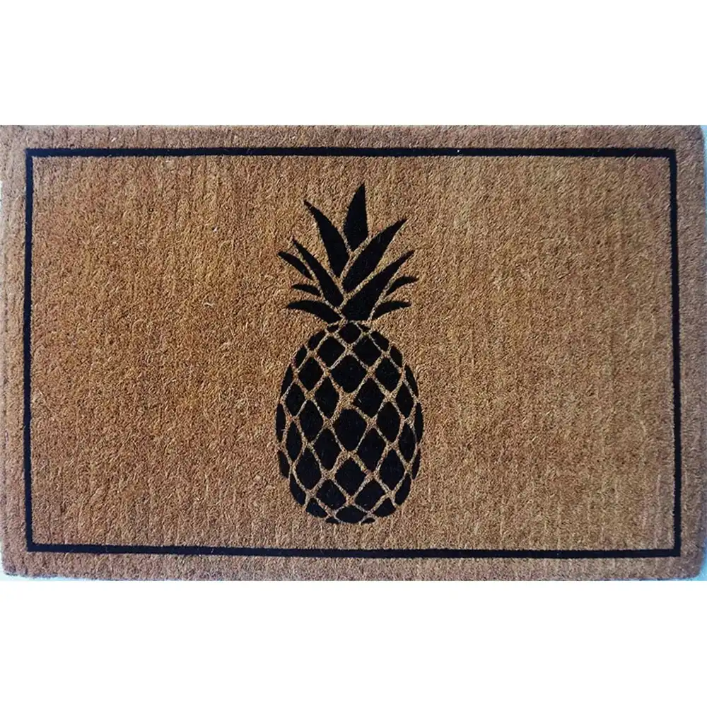 Solemate Black Pineapple 50x80cm Mat Coconut Coir Biodegradable Natural & Black