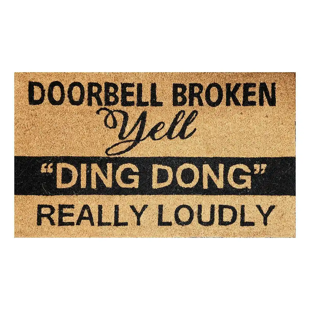 Solemate Yell Ding Dong Mat Eco Friendly Fair Trade 45x75cm Natural & Black