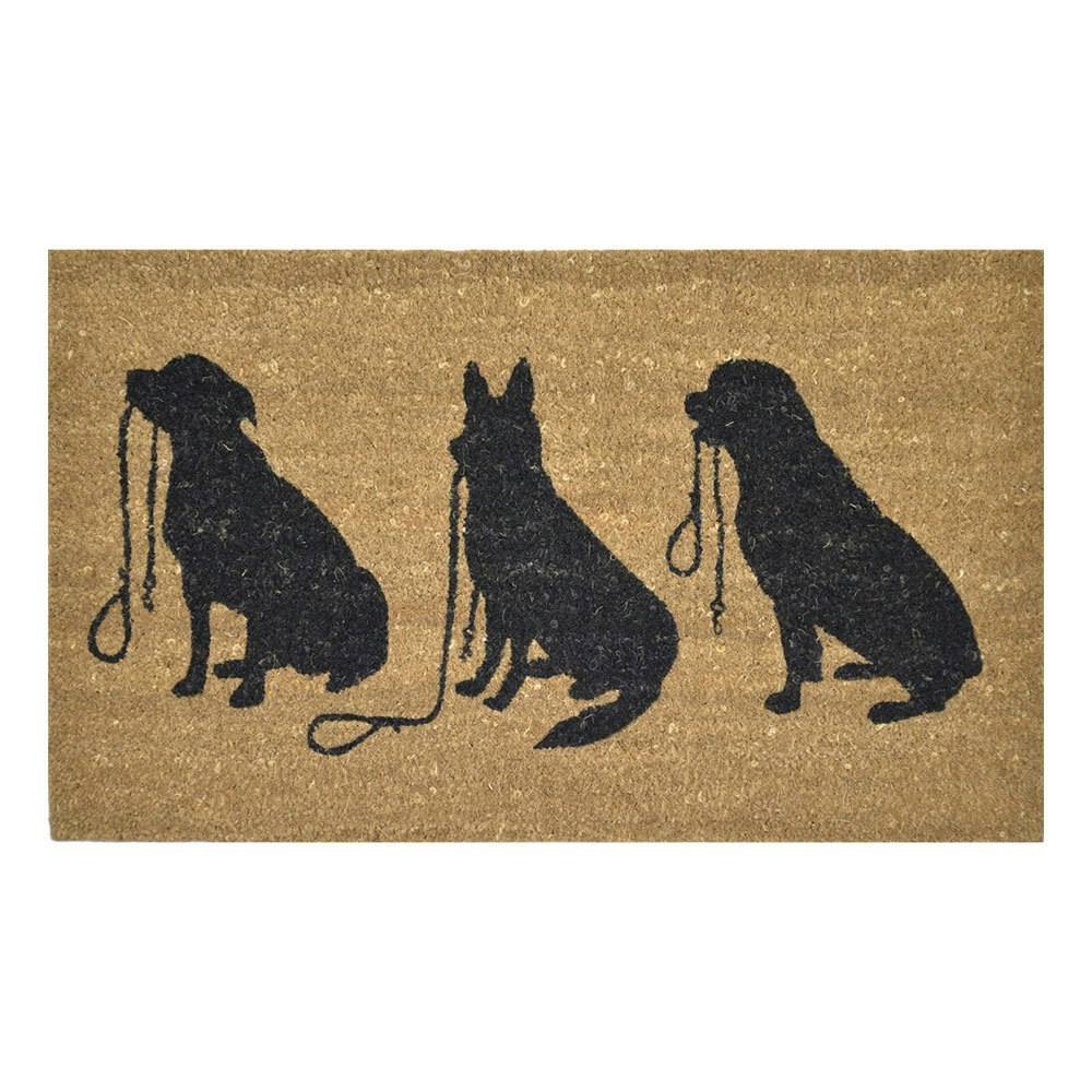 Solemate Latex Back Coir 3 Dogs Mat 45x75cm Biodegradable Pets Natural & Black