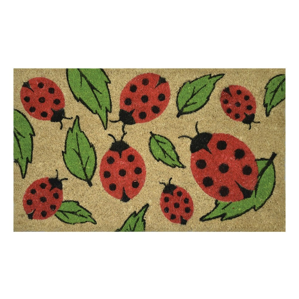 Solemate Latex Backed Coir Ladybird 45x75cm Slimline Outdoor Stylish Doormat