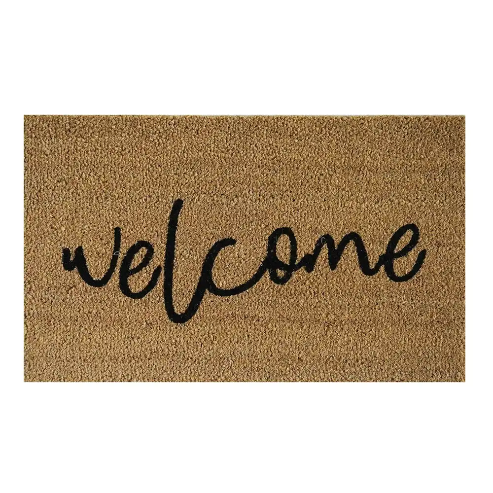 Solemate Latex Backed Coir Welcome 45x75cm Slimline Outdoor Stylish Doormat