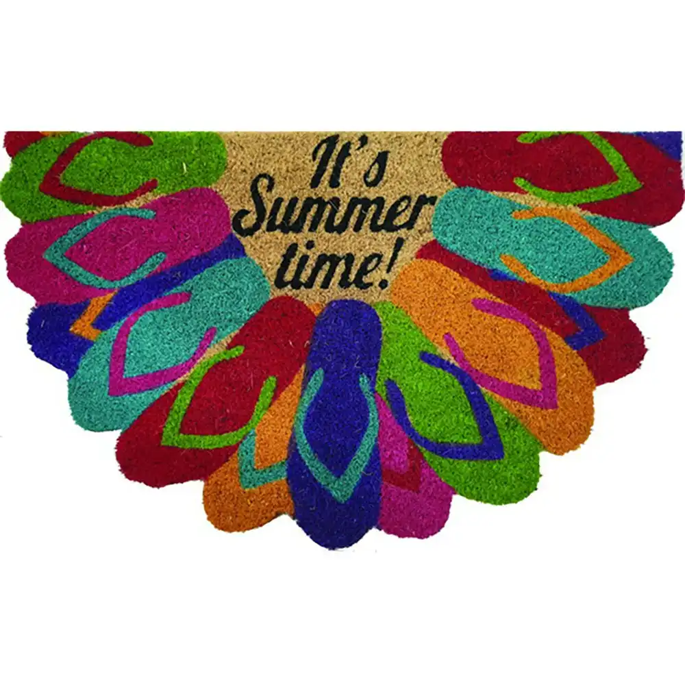 Solemate PVC Backed Coir Summer Thongs 45x75cm Slim Outdoor Stylish Doormat