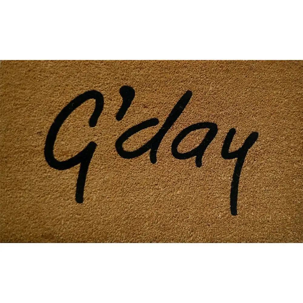 Solemate Latex Backed Coir G'day 45x75cm Slimline Outdoor Stylish Doormat