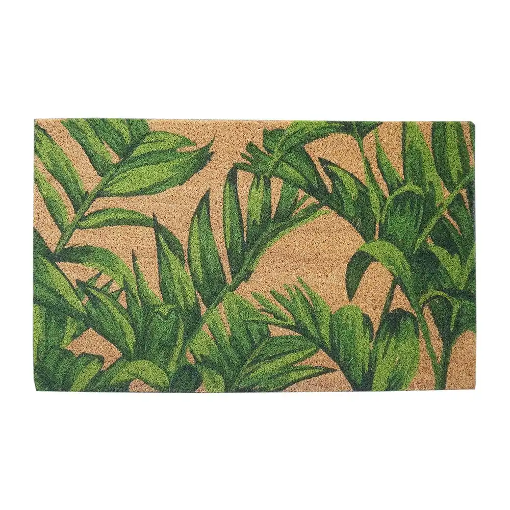 Solemate Latex Backed Coir Green Palm Fond 45x75 Slimline Outdoor Doormat