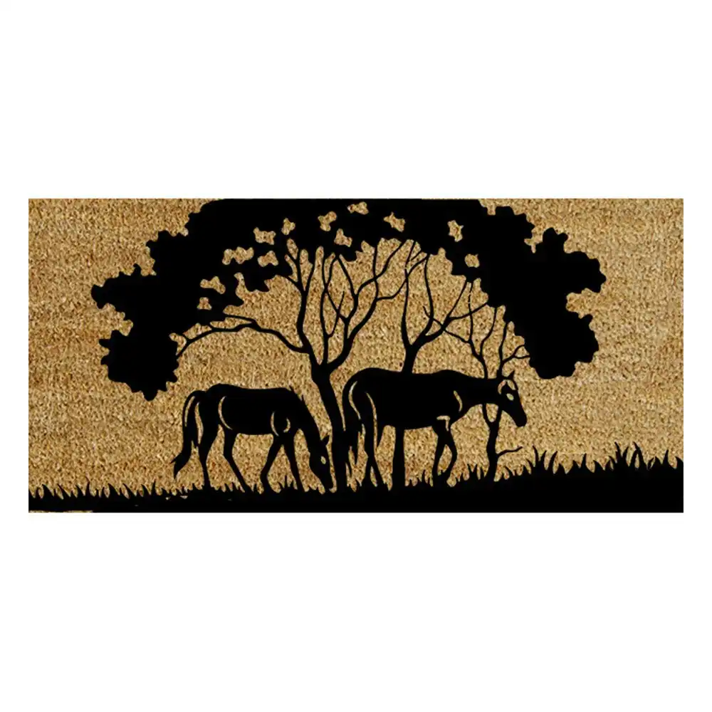 Solemate Latex Backed Coir Horses Tree 45x75 Slim Outdoor Stylish Doormat