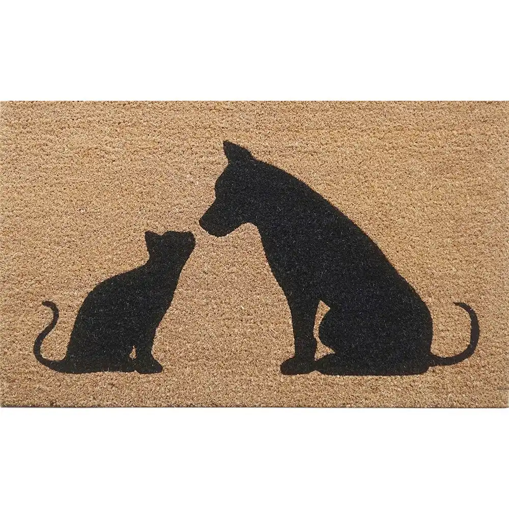 Solemate Latex Backed Coir Cat & Dog 45x75cm Slim Outdoor Stylish Doormat