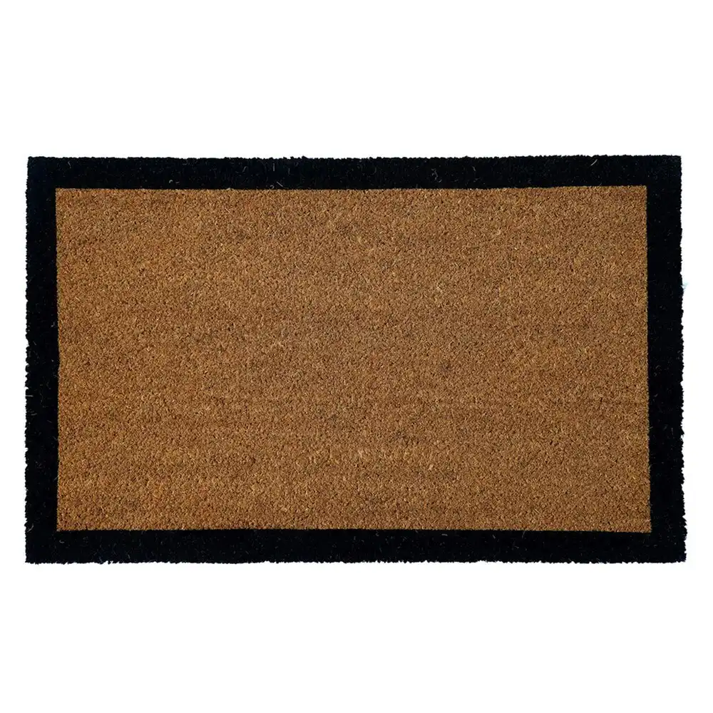 Solemate Latex Backed Coir Black Border 45x75cm Slim Outdoor Stylish Doormat