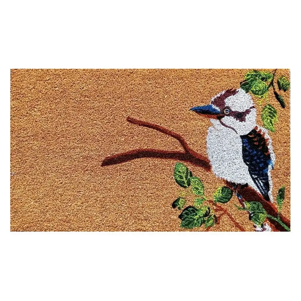 Solemate Latex Backed Coir Kookaburra 45x75cm Slim Outdoor Stylish Doormat