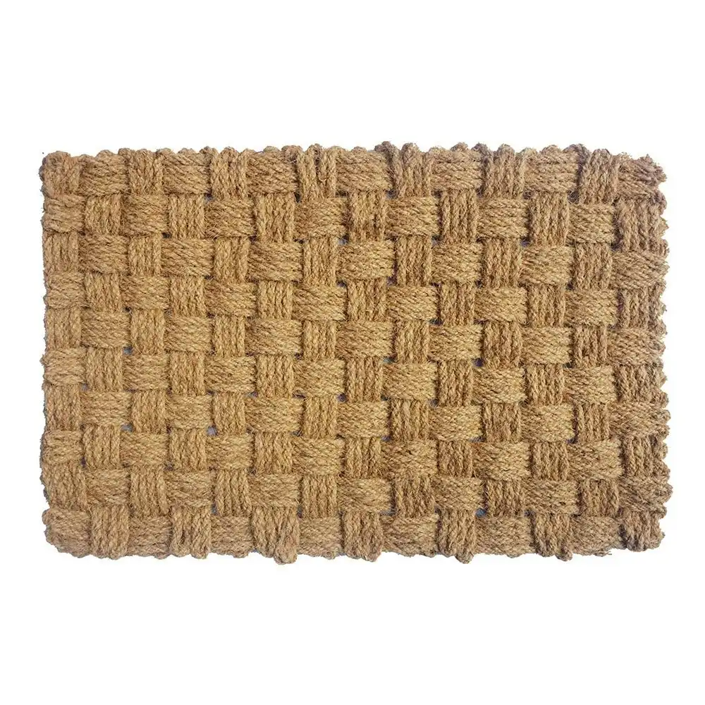 Solemate Coir Rope Basket Weave 50x80cm Stylish Outdoor Entrance Doormat
