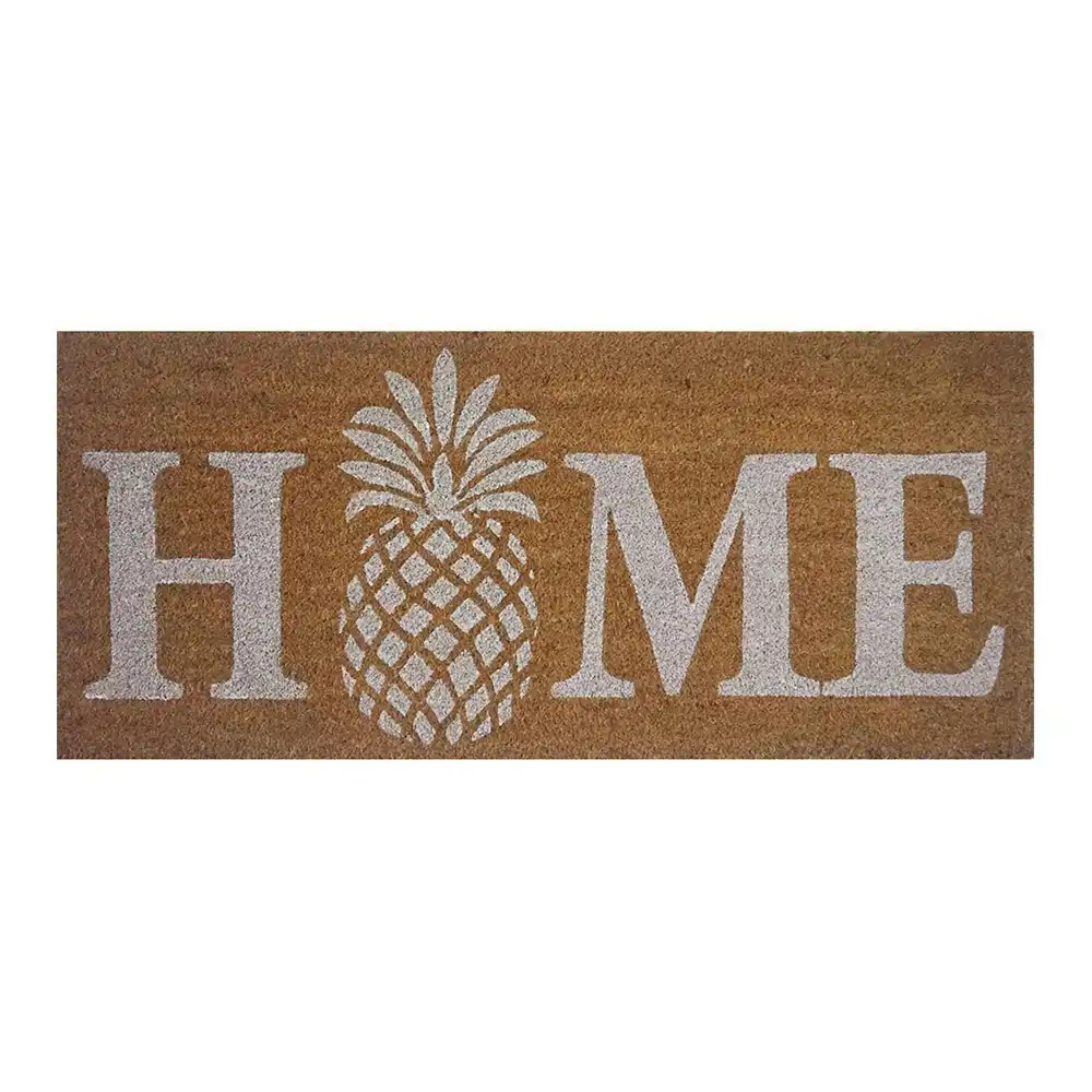 Solemate Latex Backed Coir Home Pineapple 45x110cm Slimline Outdoor Doormat