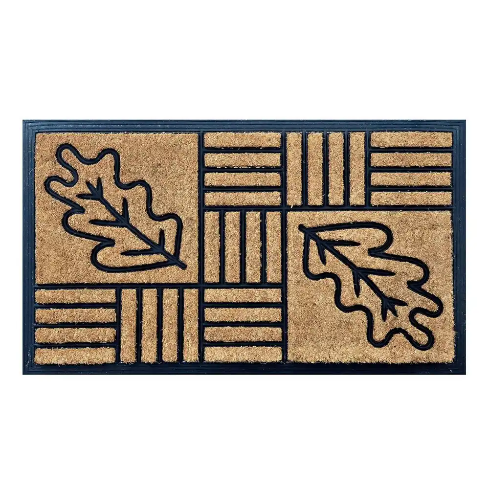 Solemate Embossed Leaf Design 40x70cm Stylish/Durable Outdoor Front Doormat