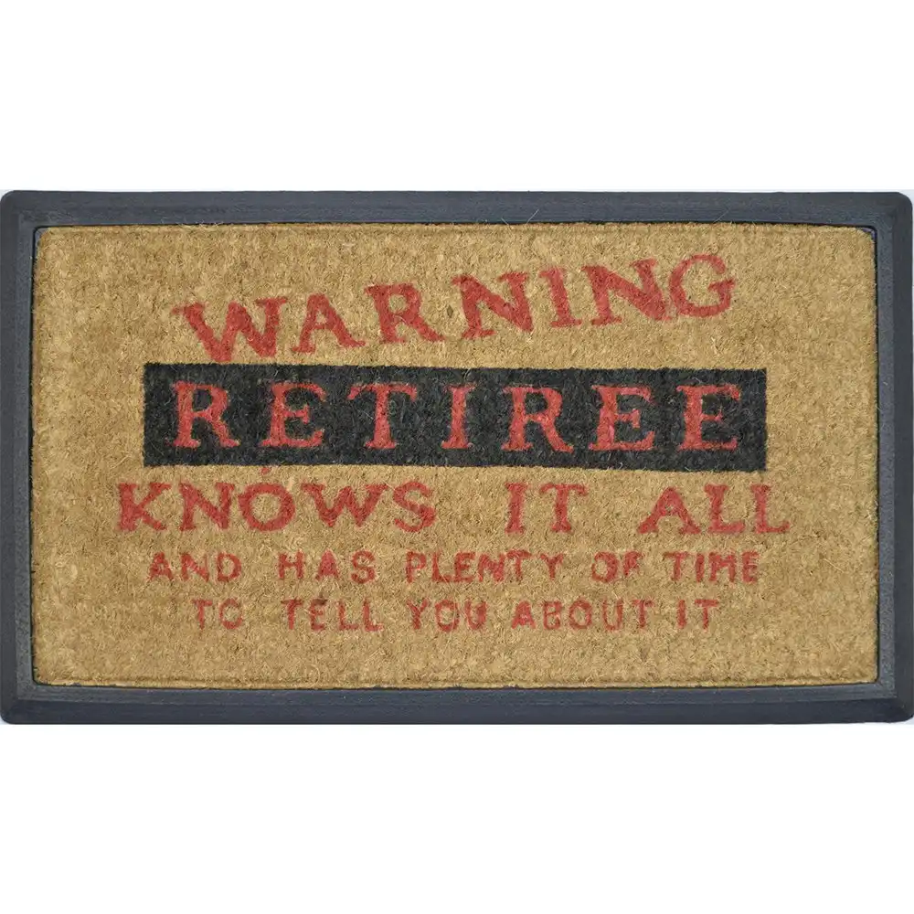 Solemate Retiree Knows 40x70cm Themed Stylish Durable Outdoor Front Doormat