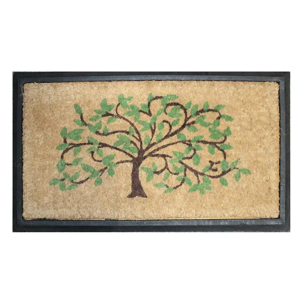 Solemate Green Tree Large Leaf 40x70cm Stylish Durable Outdoor Front Doormat
