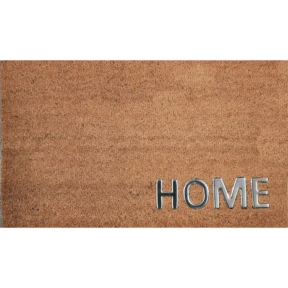 Solemate PVC Backed Coir S-Steel Home 45x75cm Slim Outdoor Stylish Doormat