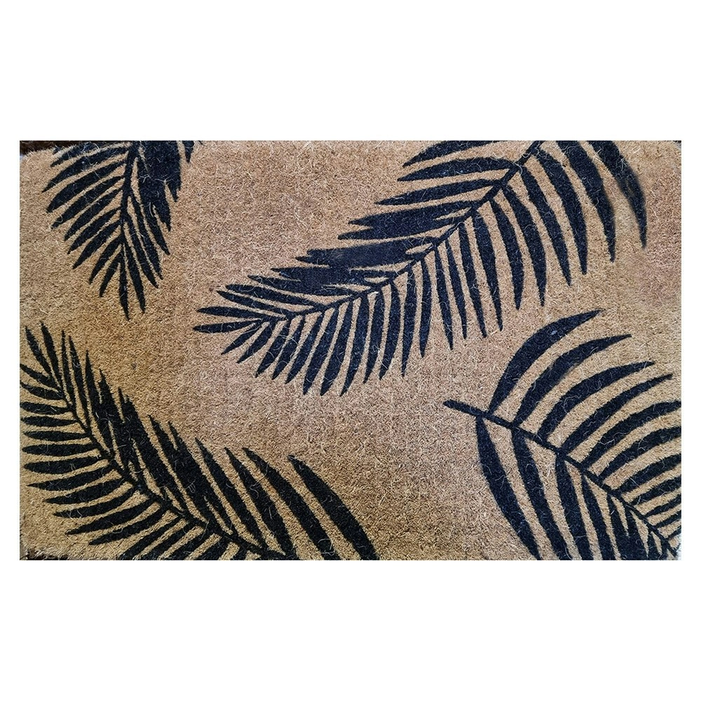 Solemate PVC Coir Palm Fronds 50x80cm Stylish Durable Outdoor Front Doormat