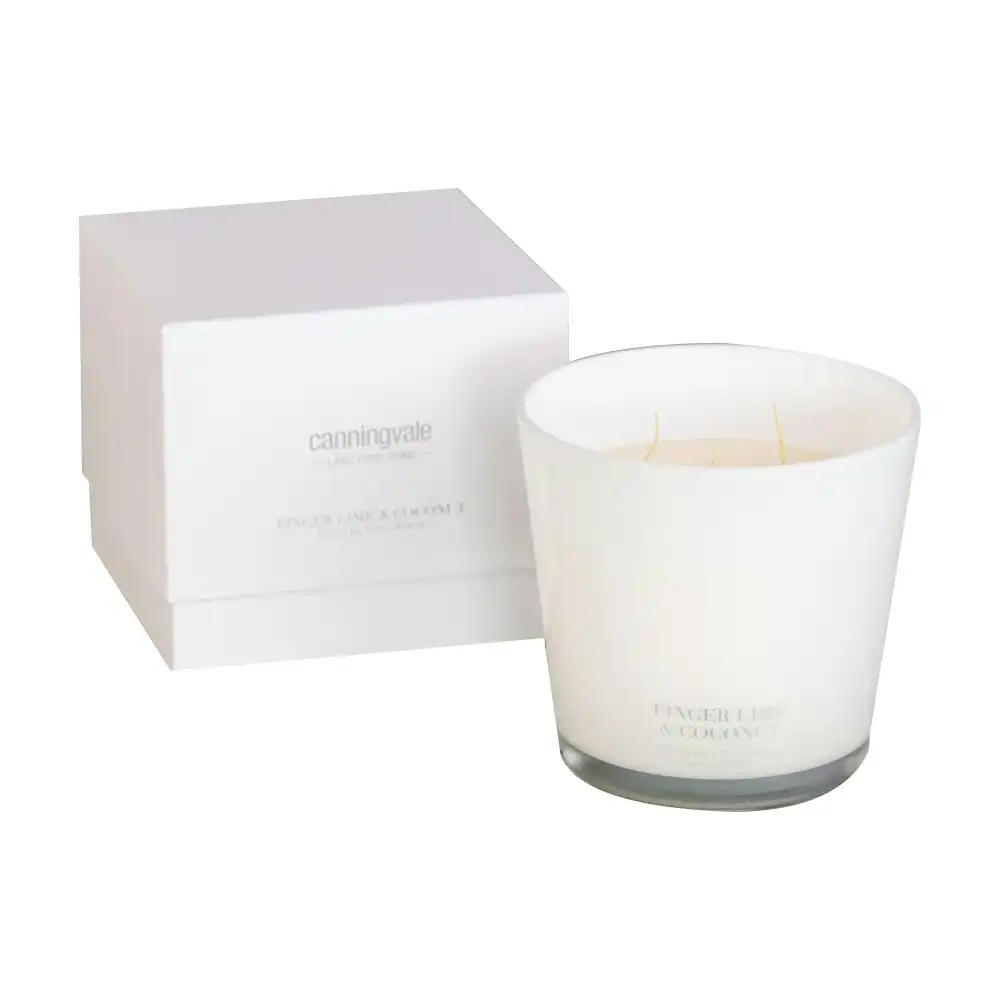 Canningvale Large 13.8cm Scented Soy Wax Candle Home Decor Finger Lime & Coconut