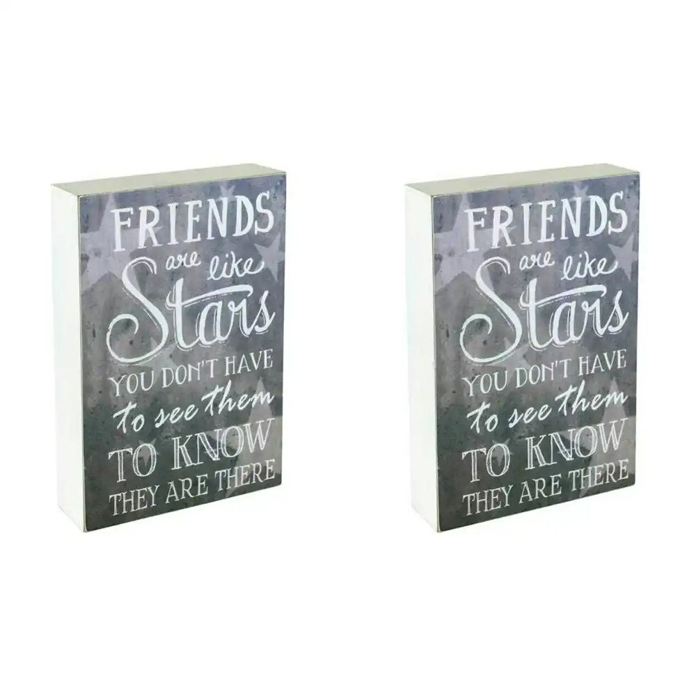 2x MDF 20cm Friends Stars Standing Sign Home/Bedroom Decorative Signage Plaque