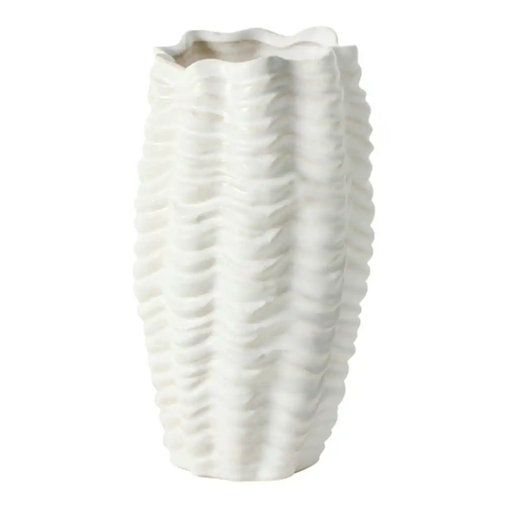 Maine & Crawford Danea 22.5cm Ceramic Shell Flower Vase Home/Office Decor White