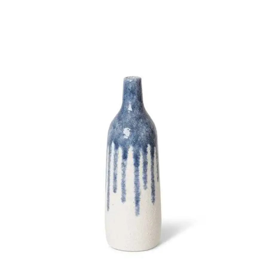 E Style Isla 36cm Ceramic Plant/Flower Vase Tabletop Display Decor Blue/WHT
