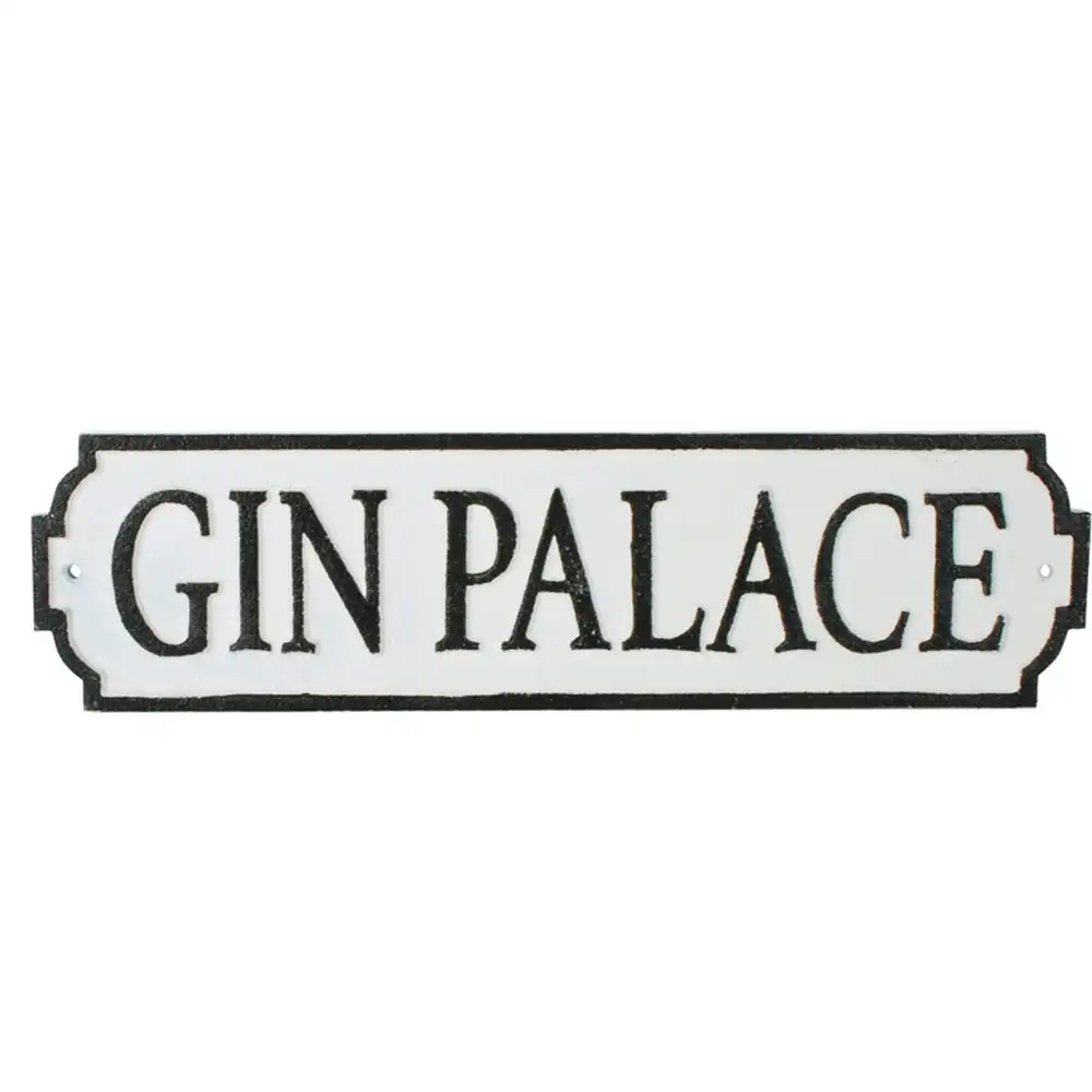 Maine & Crawford Wailid 35x9cm Cast Iron Gin Palace Plaque Sign Wall Hanging
