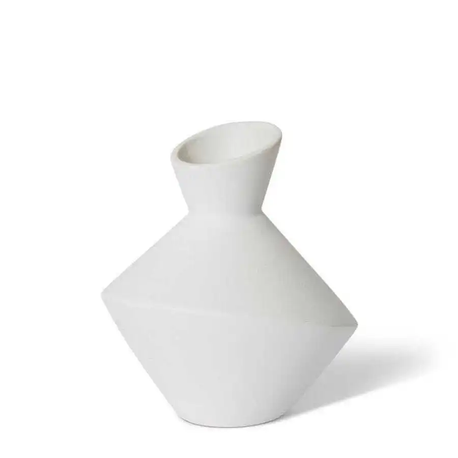 E Style Elena 20cm Ceramic Plant/Flower Vase Tabletop Home Decor Off White